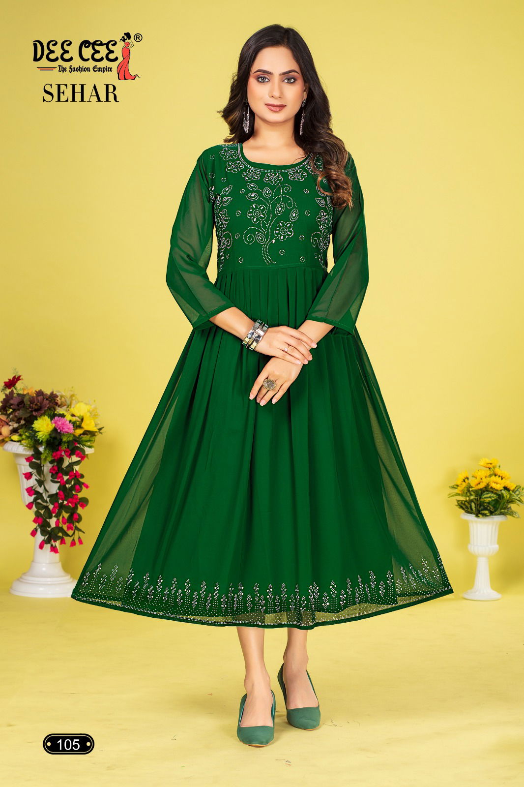 Sehar By Dee Cee Flared Georgette Kurtis Wholesale Clothing Suppliers In India